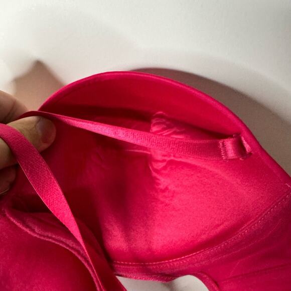 Pink K Women's Size 36D Bra Red Underwire Convertible Straps Push Up NWOT - Picture 5 of 7